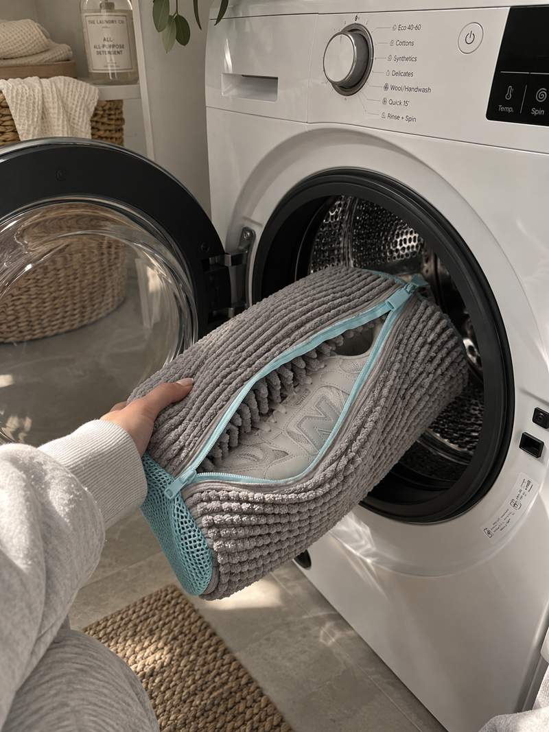 SOLEVA Sneaker Wash Bag for laundry care, designed to protect and clean trainers in the washing machine.