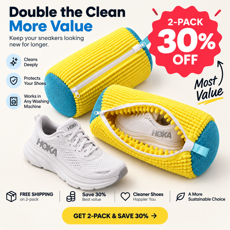 SOLEVA sneaker wash bag for trainers, designed for machine washing shoes, made of durable fabric with a zipper closure.